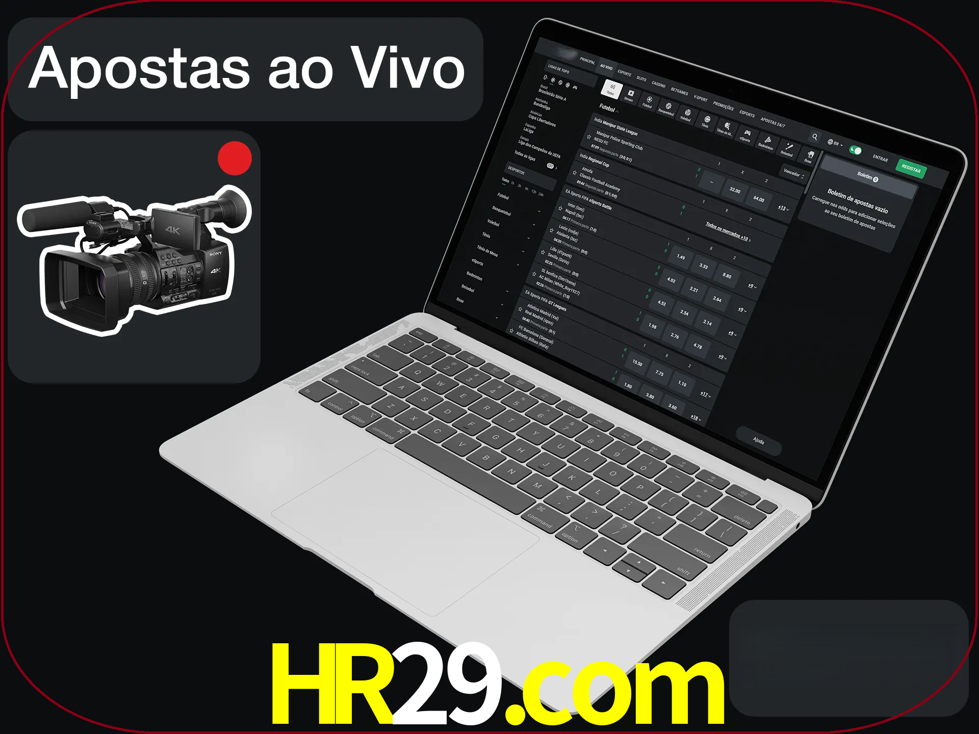 Aposte em formato ao vivo em nosso site.