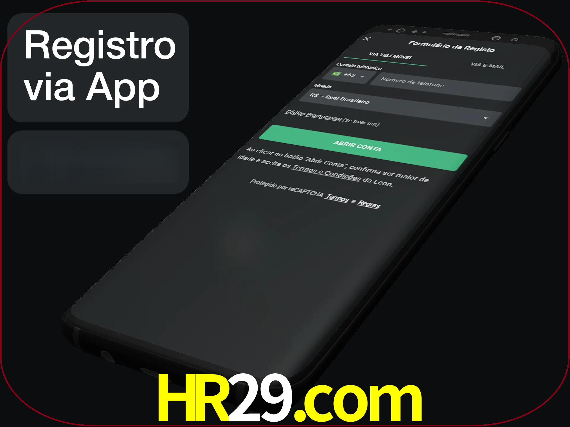 Registre-se quiclly em LeonBet usando o aplicativo.